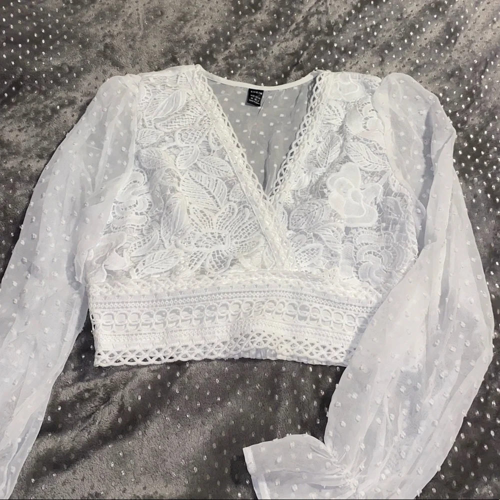 White lace crop top - Picture 8 of 8